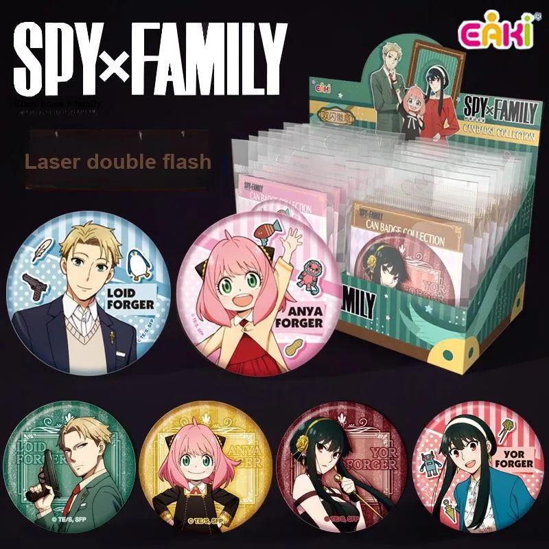 EAKI Anya Forger Loid Forger Yor Forger SPY X FAMILY Laser Double Flash Collection Badges-13