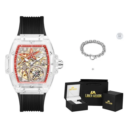 LIBER AEDON Mechanical Movement Cut Out Dial Men
s Watches