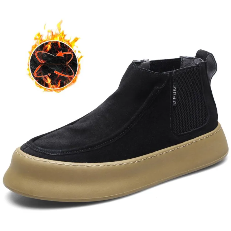 D FUSE SCANDINAVIA Men's Shoes Short Chelsea Boots Men's Black-11