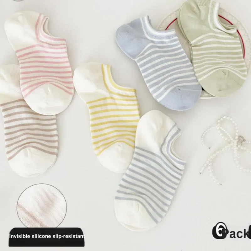 AUGUST No Show Socks Women's 6 Pack-1