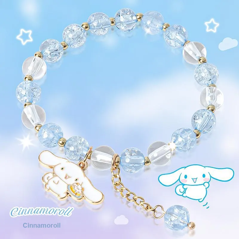 Sanrio Cinnamoroll Pochacco Bracelet Beaded Bracelet Versatile Dopamine Dressing Lanyards-1