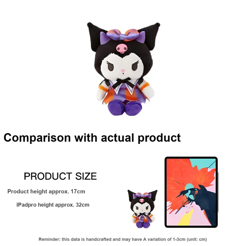 Sanrio Kuromi Halloween Collection Kuromi Black Dolls Plush Pendant 17cm Height-2