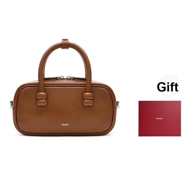 MUVA Cow Leather Fall Winter Fashion Versatile Genuine Leather Crossbody Handbag Trumpets Women's