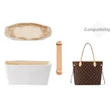 [2-Piece Set]Vegetable Tanned Leather Shoulder Strap Pad+Liner Beige
