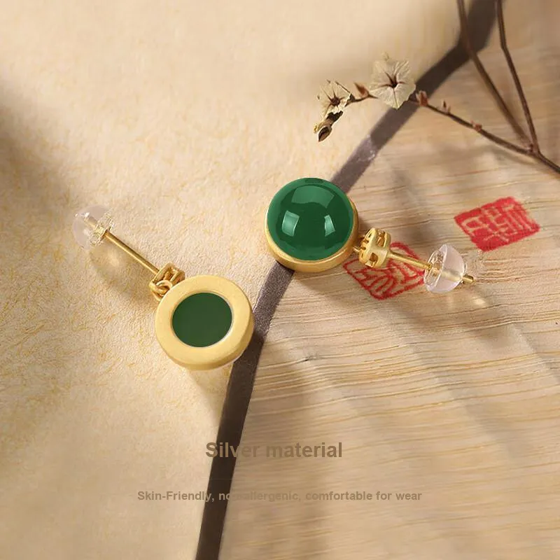 Gramda Hetian Jade Earrings Jasper Women's-4