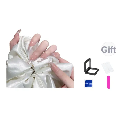 XNTX Телесный Кошачий глаз False Nail Средний LADDER Розовые оттенки Jump Цвет Блестки