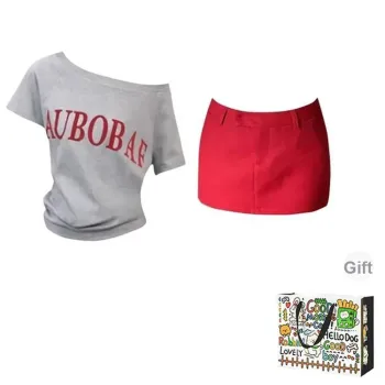 OURUOKE Two Piece Skirt Sets Women's