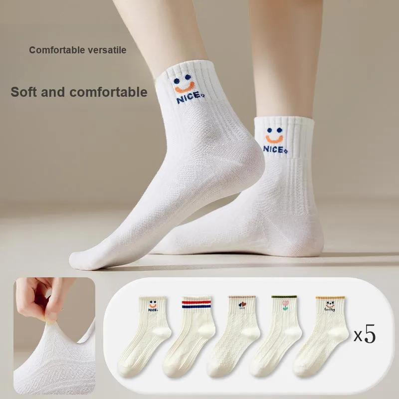 ALPLUME Mid Calf Socks Unisex 5 Pack-9