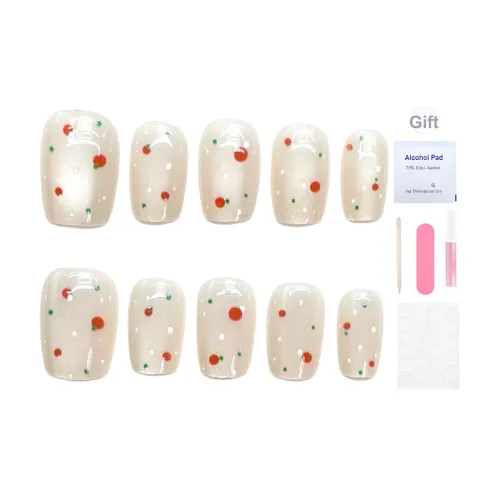 YEARNDIARY Укороченный Кошачий глаз French Vintage Гороховый узор Осветляющий Ручной рисунок Прозрачный Короткий Лестничный Телесный Стиль Instagram 15 мм