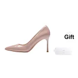 [Air Cotton]-Shiny Cow Leather-Dirty Pink-8.5cm Gift Included (Please Refer to Details)
