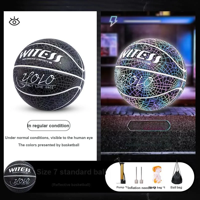 WITESS PU Basketball No. 7/Standard Training Reflective Unisex-6