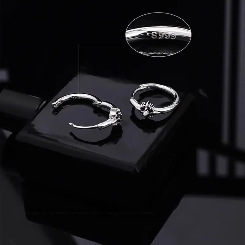 FOREVER MELODY S 999 Fine Silver Earrings Men's-6