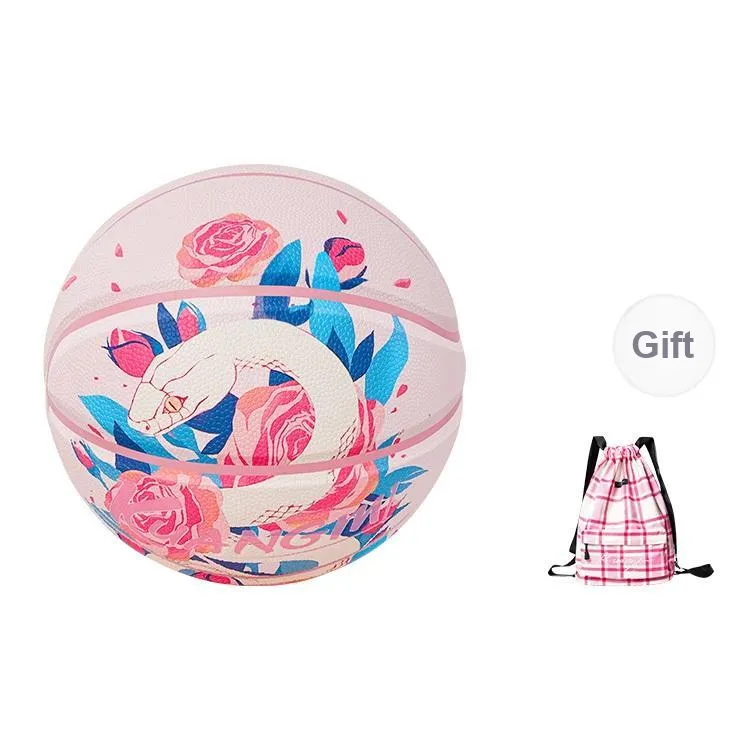 Kuangmi KMbb569 PU Basketball Pink Size 7/6 Size Training Unisex-10