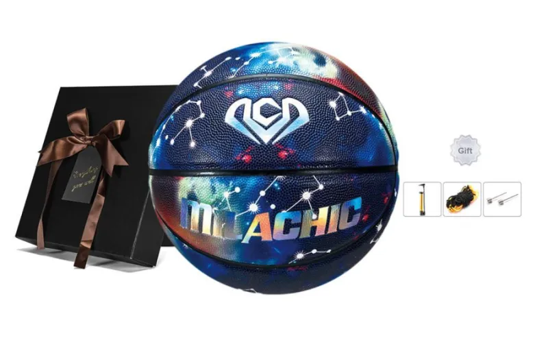 MILACHIC PU Basketball Starry Sky Glow In The Dark Size 7 Ball Training-5