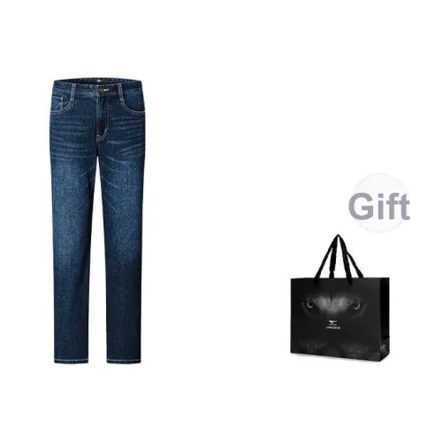 SEPTWOLVES Стираемые Позиционирование Стиль Джинсы Брюки Унисекс Темно-синий