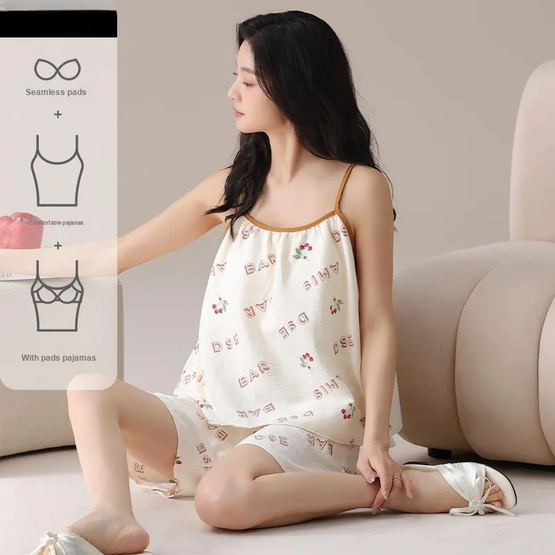 BONAS Pajama Set Women's Summer Cherries-4