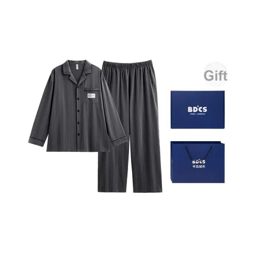 Peninsula City Пижамный комплект Мужской Темно-серый Абрикос