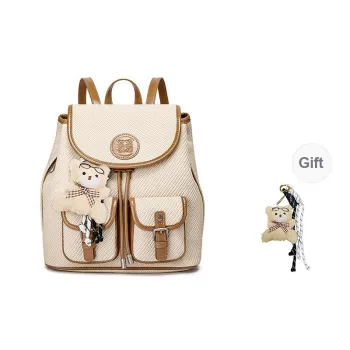 FAIRWHALE PU Backpack Regular Women's Caramel/Coffee/Khaki/Smoke Blue