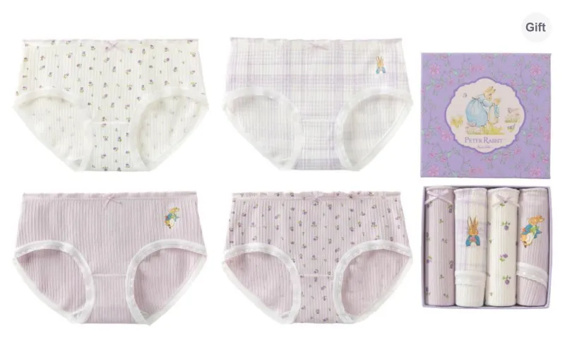 Caramella x Peter Rabbit/, Underwear Gift Box Women's 4 Pack Mixed Color-6