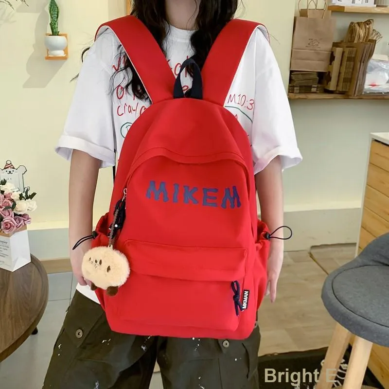 PULEWEI Composite Cloth Backpack Unisex Black/Red/Yellow/Blue-13