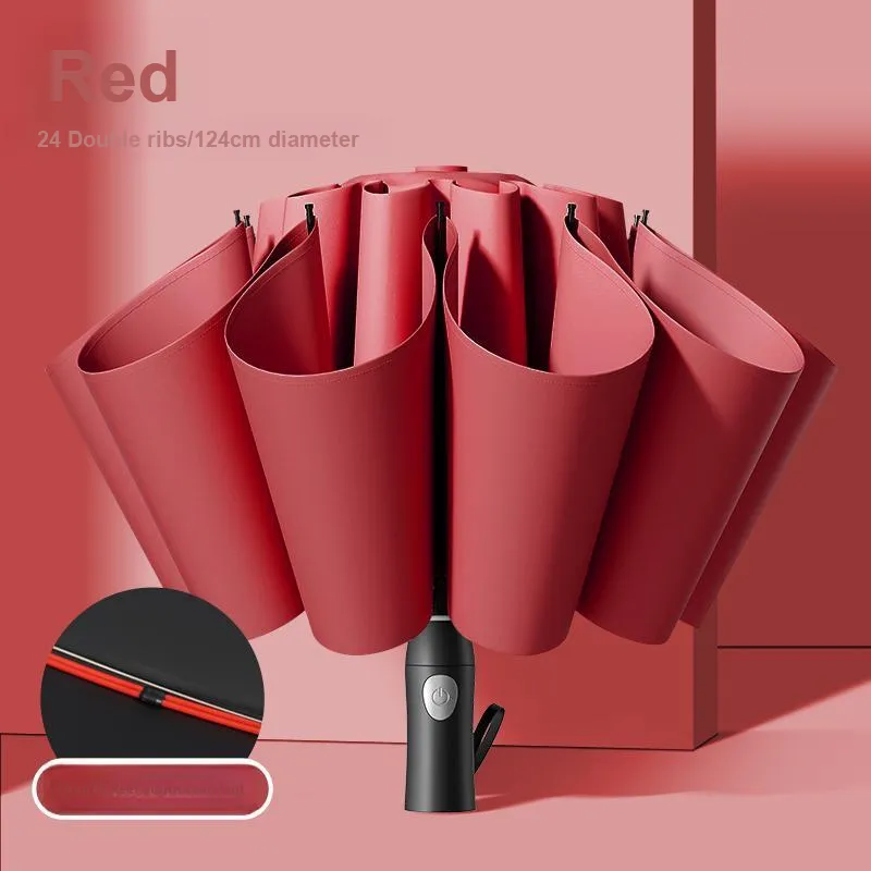 ZESHIYU 24 Rib Reverse Fully Automatic Umbrella With Thickened Reinforcement Suitable For Sunny And Rainy Dual Use-13