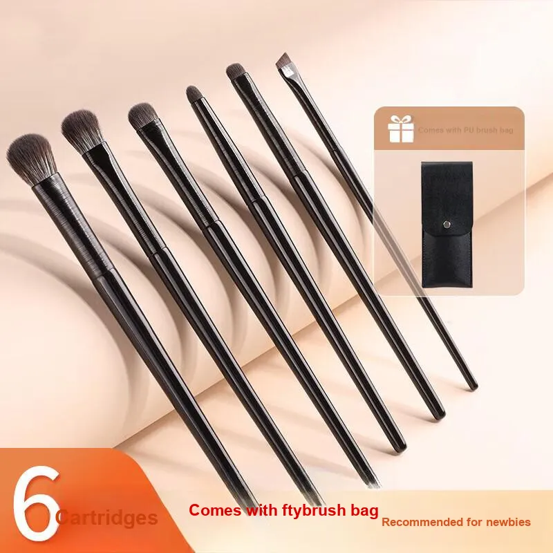 JIAOXUEFEI Soft-Bristled Eye Shadow Brush Set 6 Pcs Eyes Detail Blended Worm-Shaped Concealer Brush Cangzhou-1