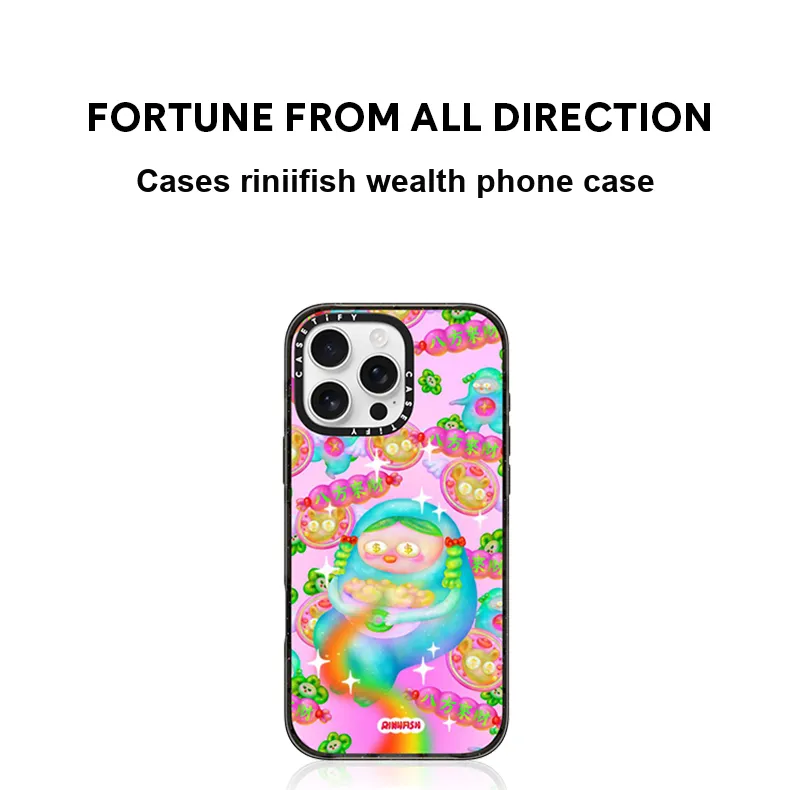 CASETIFY TPU+PC Material Riniifish Wealth Phone Cases IPhone 16/15/14/plus/pro/ma Cartoon-1