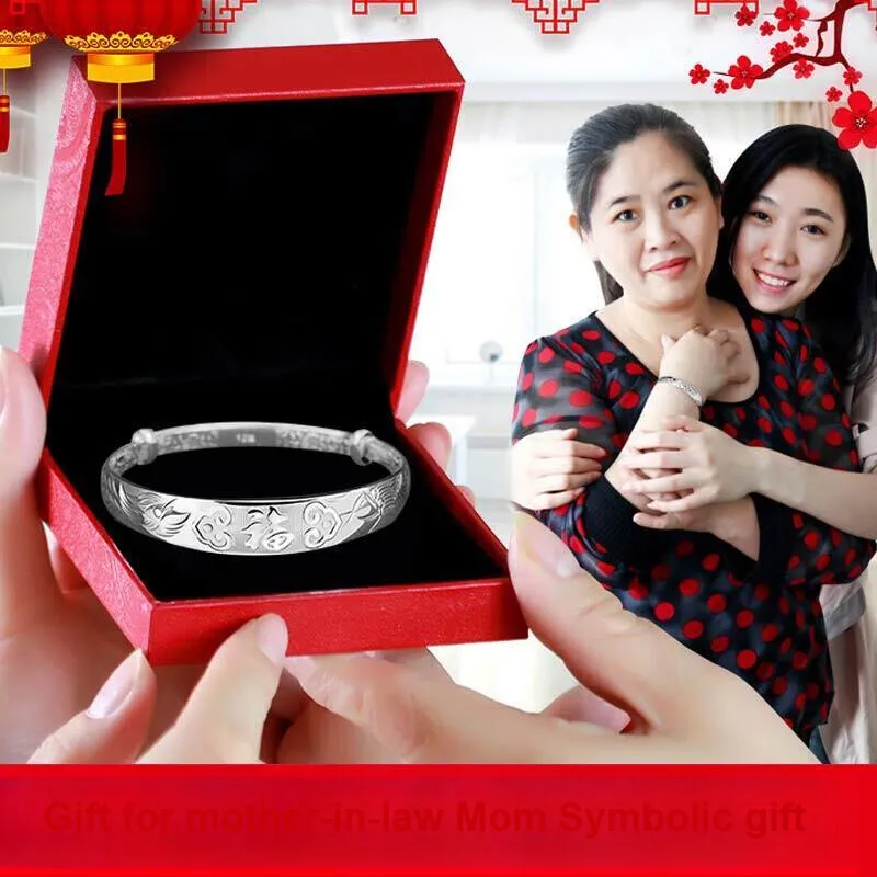 Love 999 Fine Silver Sterling Silver Bracelets Women's-5