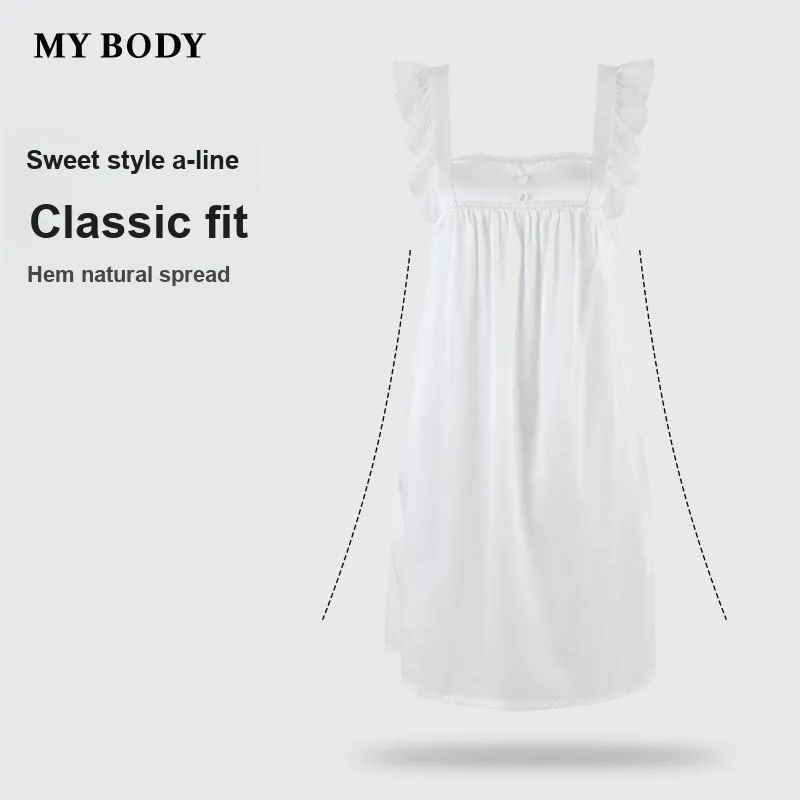 MY BODY Nightgown Women's Champagne White-2