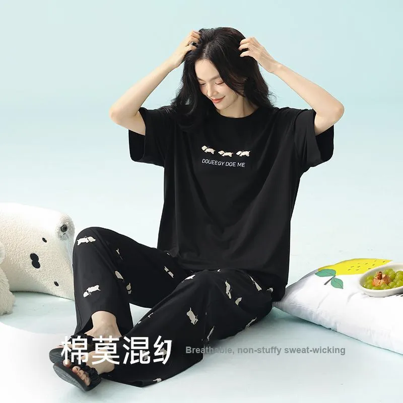 XIAFENYAN Pajama Set Women's Black-5