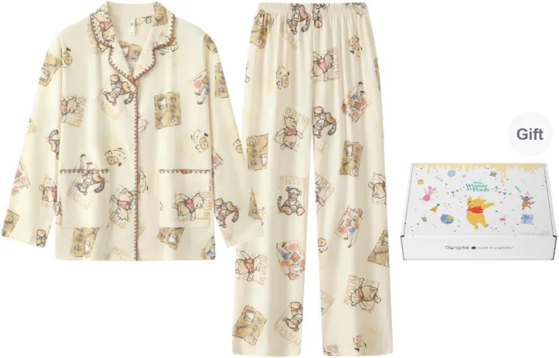 Gongdie x Disney Pajama Set Women's Gift Box Set Apricot-0
