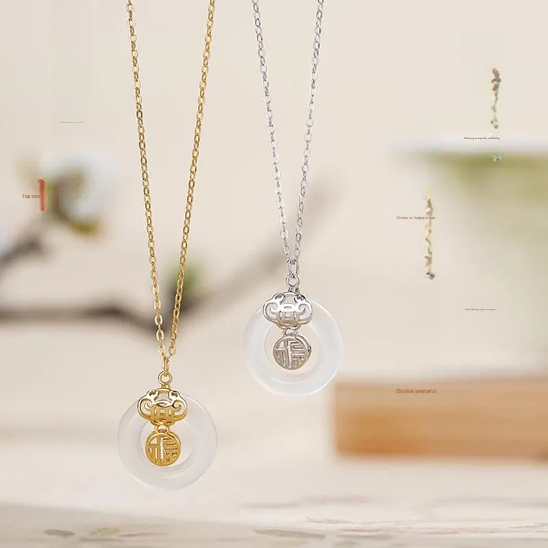 Long Fu Chalcedony Necklaces Women's-1