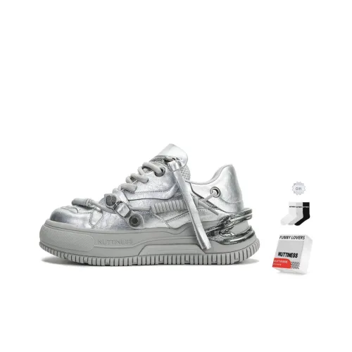 NUTTINESS Оригинальный дизайн Unrestrained Коллекция Низкие Кроссовки для скейтбординга Унисекс Космический серебристый