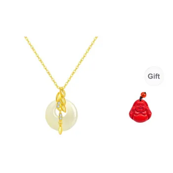 MUGONGZI Hetian Jade Necklaces Pale Greenish White Jade Women's