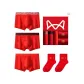 Black Scarf/Solid Color/Silver Scarf/2 Pack Red Socks[3 Pack+2 Pack Socks]