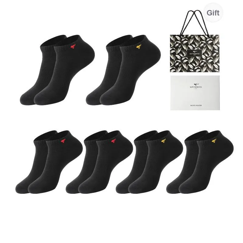 SEPTWOLVES Ankle Socks Men's 6 Pack Gift Box Set+Shopping Bag-4