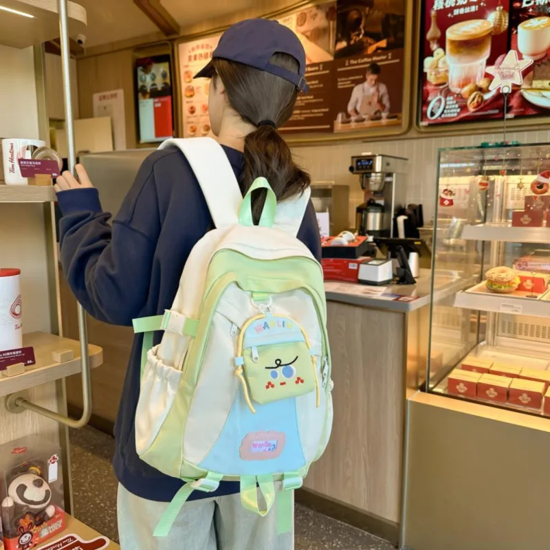 URBAN FOREST Nylon Backpack Women's Blue/Green/Pink/Black-8