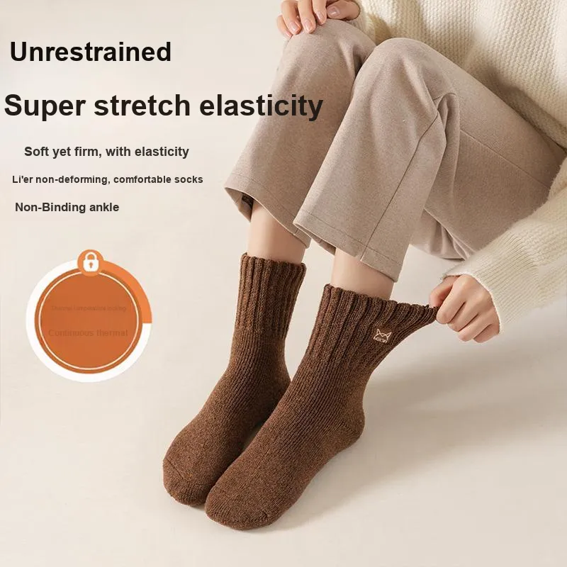 MIIOW Mid Calf Socks Women's 3 Pack-4