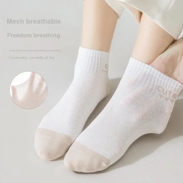 H-YXIANG Ankle Socks Women's 6 Pack White-2