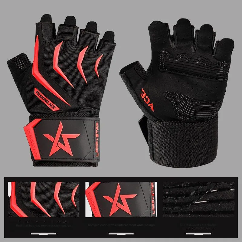 LARA STAR Fitness Gloves Protective Abrasion Resistant Palm Guard Slip Resistant Breathable Compression-39