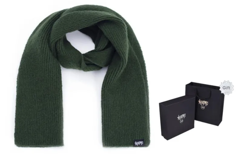 KENMO Knit Scarves Unisex Black/Khaki/Green-18