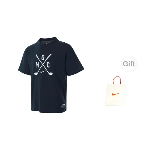 Nike T-Shirts Men Navy Blue Short-Sleeved+Gift Bag