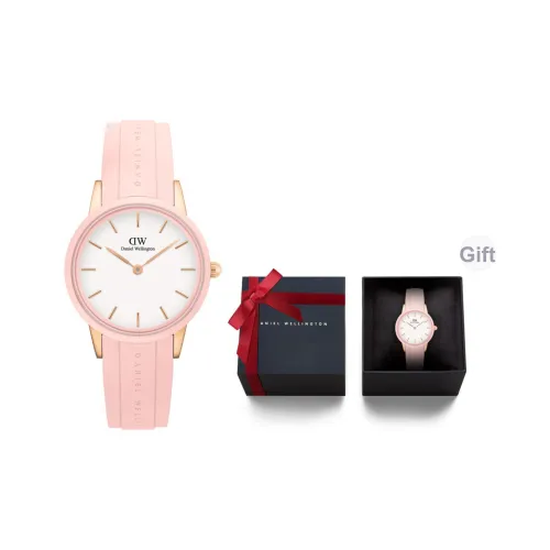 Daniel Wellington ICONIC Collection Women's Watch Кварцевый механизм Резиновый ремешок 32 мм Белый циферблат