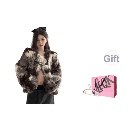 WLEQK Кофе Женские Меховые изделия