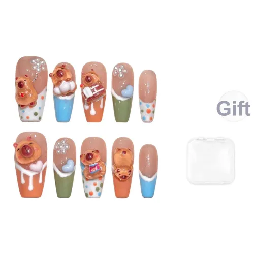 Song Biography Милый 3D-эффект Медвежонок Многоцветный Дофаминовая одежда Модный False Nail Средний LADDER 25мм