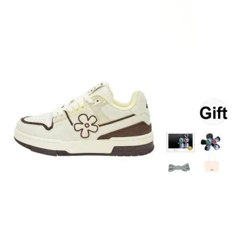 WE FLOWER Skateboard Shoes Unisex Low Top Brown/White