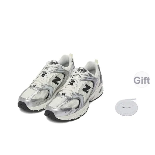 New Balance NB 530 Амортизация и Дышащий Низкий Топ Беговые кроссовки Унисекс Серебристый Черный