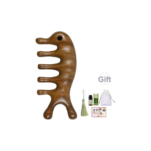 LMLTOP Натуральный Сандаловое дерево Голова Массаж Расческа Small Dolphin Meridian Расческа