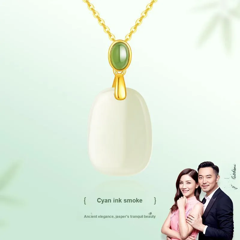 JINLIUFUJIXIANG Hetian Jade Necklaces White Jade/Pale Greenish White Jade Unisex-5