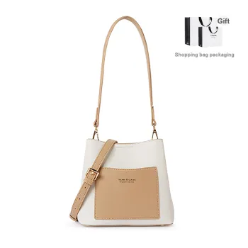 TUCANO PU Crossbody Bag, Shoulder Bag Medium Size Women's Warm White/Black